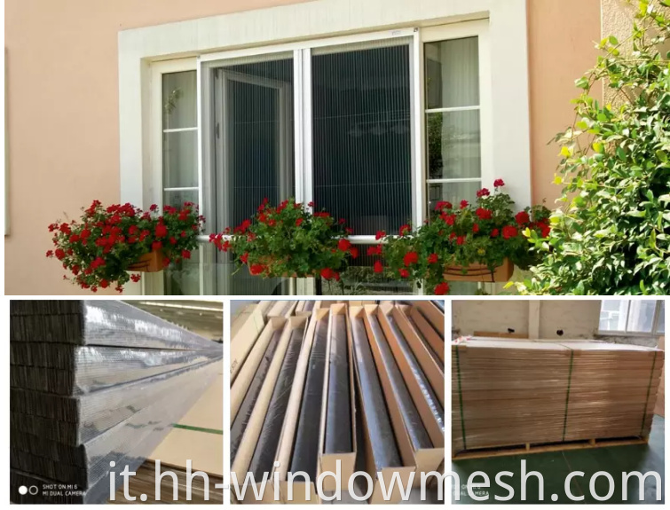 Plisse Window Mesh Polyester Insect Schermata per finestre retrattili